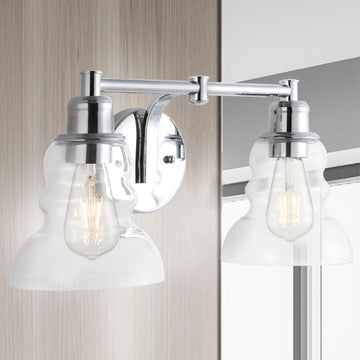 Manhattan Vintage Metal/Glass Industrial Rustic LED Vanity - JONATHAN Y